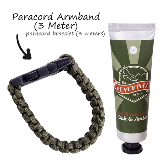 Badeset ADVENTURE COLLECTION in Geschenkbox mit Paracord Survivalarmband
