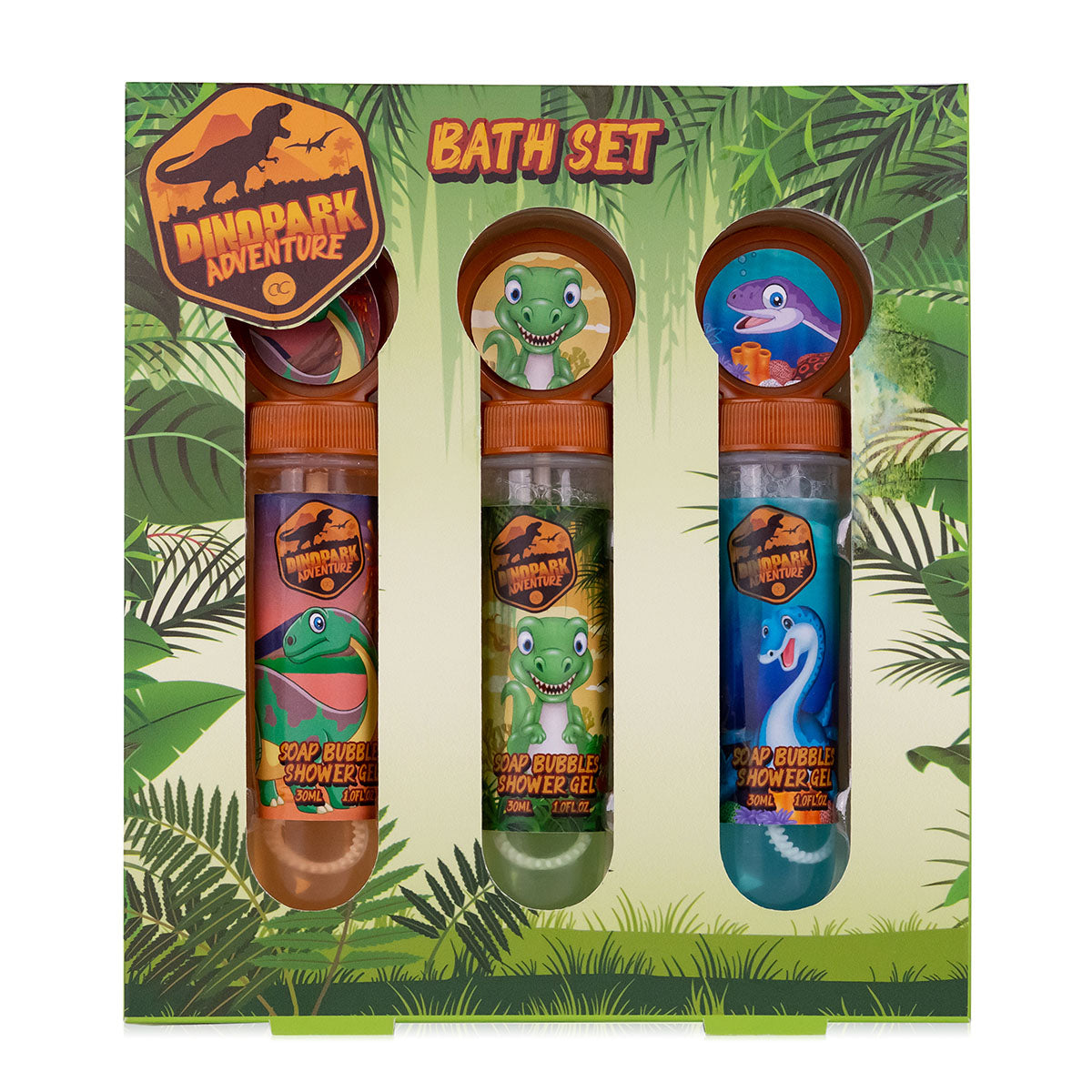 Kinder Badeset Dinopark Adventure mit Duschgel Seifenblasen Dinosaurier