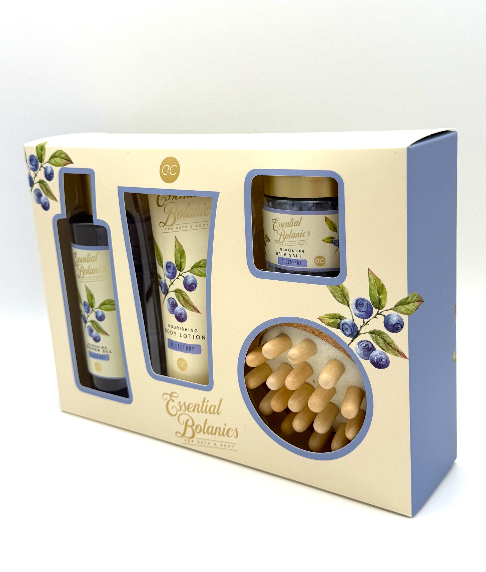 Fruchtiges Badeset Blaubeere Geschenkbox Seitenansicht
