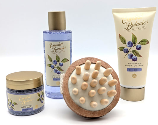 Badeset Essential Botanics Fruits Geschenkbox mit Blaubeerduft