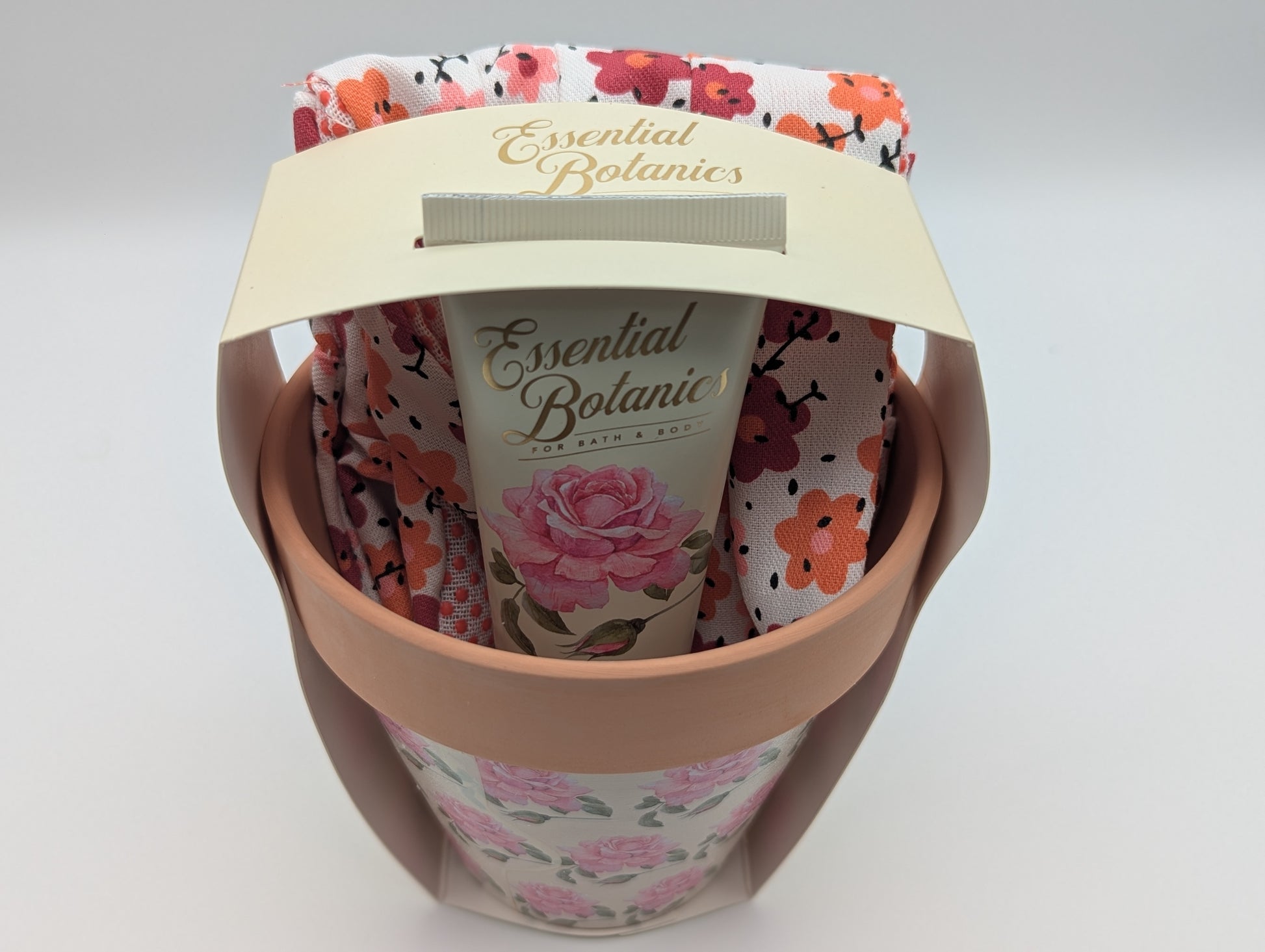 ESSENTIAL BOTANICS Handpflegeset Blumentopf mit 60ml Hand- & Nagelcreme Rose-Duft